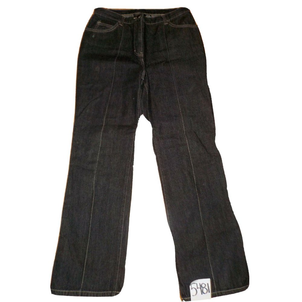 Style & Co. Black Denim Jeans Beaded Front Crease Womens Size 10 (32 x 32)